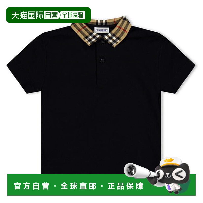 1h可退 香港直邮Burberry 巴宝莉 男童 Johane 男孩格纹棉质领Pol