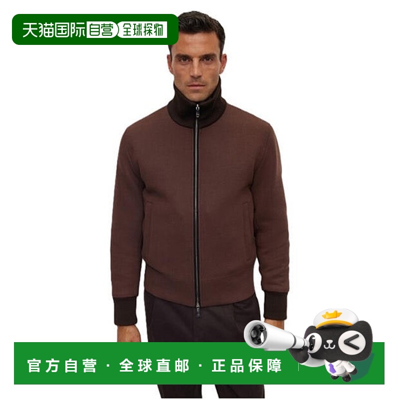 1h可退 香港直邮BOSS 波士 男士 Calim 短夹克 brown棕色 舒适时