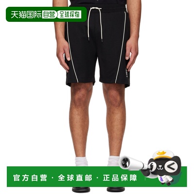 1h可退 香港直邮Hugo 雨果 男士 黑色 Embroidered Artwork Cotto