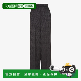 剪裁 芬迪女士黑色真丝绉纱面料宫廷式 自营1h可退 欧洲直邮FENDI
