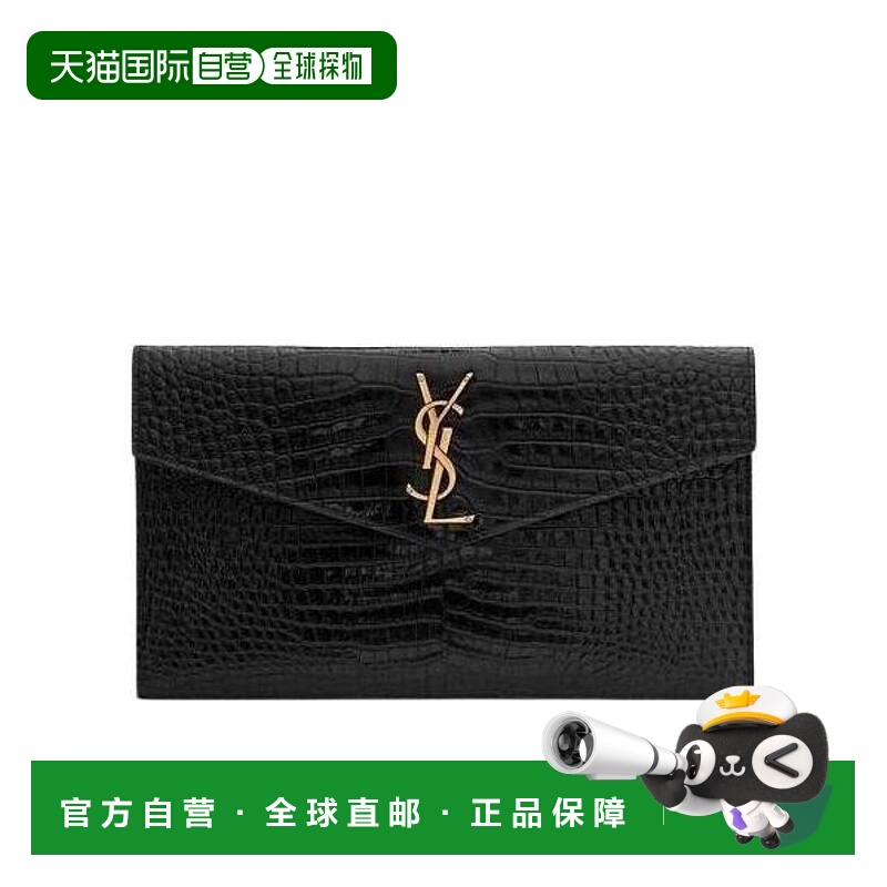 香港直邮Saint Laurent UPTOWN鳄鱼纹压印亮面皮革手拿包 565739D