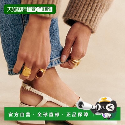 自营欧洲直邮Sezane 女士白色羊皮玛丽珍鞋单鞋新款