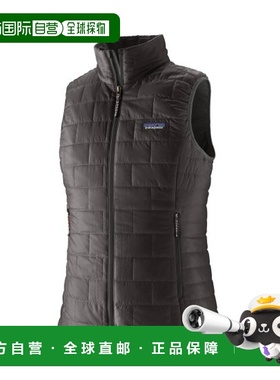 自营欧洲直邮PATAGONIA NANO PUFF女士黑色再生聚酯羽绒马甲