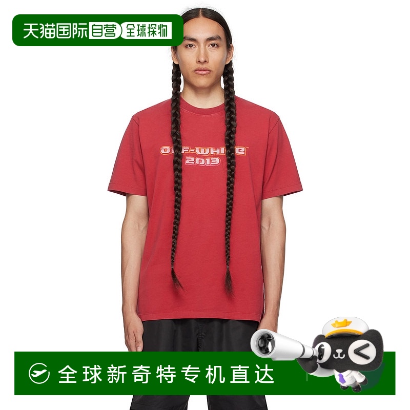 香港直邮OFF-WHITE C O VIRGIL ABLOH 男士 红色 Digit Bacchus T