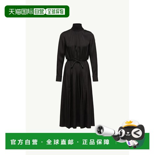 欧洲直邮MONCLER(盟可睐) Robe longue en cuir avec logo连衣裙