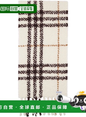 香港直邮Burberry 巴宝莉 女士 灰白色 Check Alpaca Wool Blend