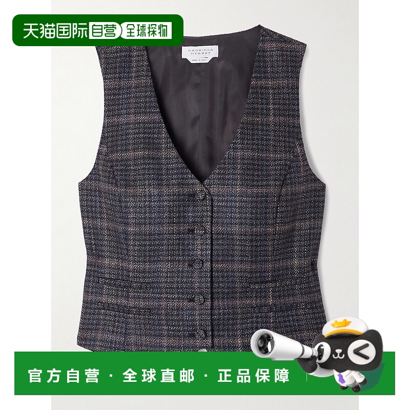 1h可退 香港直邮Gabriela Hearst 女士 Coleridge 格纹羊毛真丝混