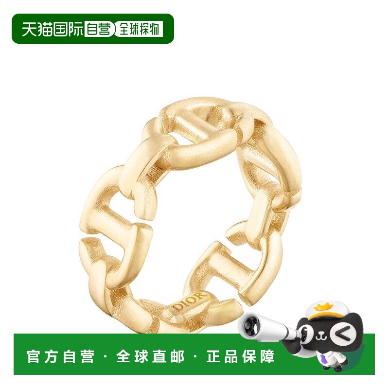 自营1h可退 欧洲直邮Dior迪奥女士戒指NAVY系列镀金CD标志环扣简