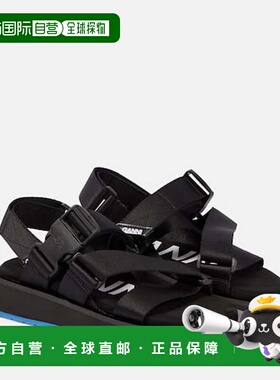 1h可退 香港直邮GANNI 甘尼 女士 Webbing 比赛凉鞋 black黑色 舒