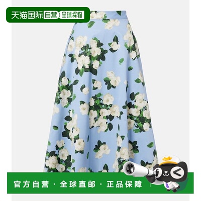 香港直邮CAROLINA HERRERA 女士 花朵罗缎中长半【付后1h可退】