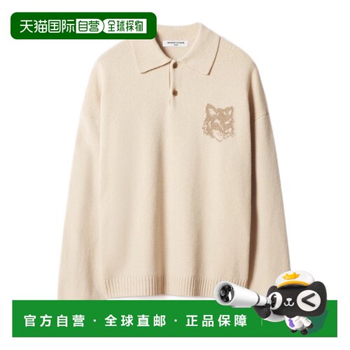香港直邮男士 狐狸头嵌花美利奴羊毛POLO衫 26FW 【付后1h可退】