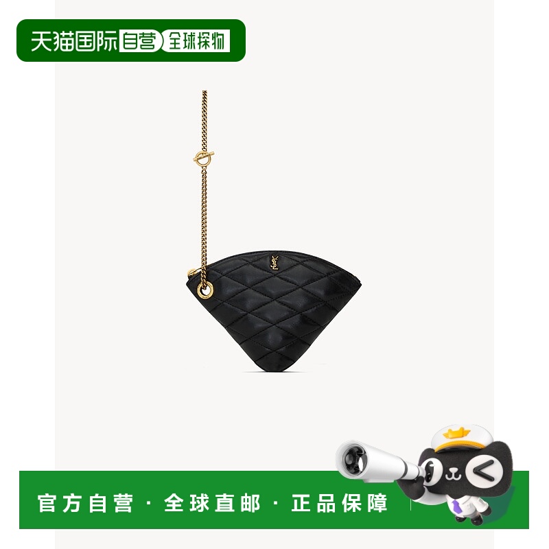 欧洲直邮YSL(圣罗兰)24年上新迷你 SADE 小羊皮三角形钱包拉链