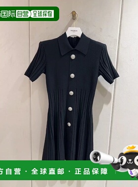 1h可退 香港直邮Balmain 巴尔曼 女士 纽扣喇叭形连衣裙 DF1R7150