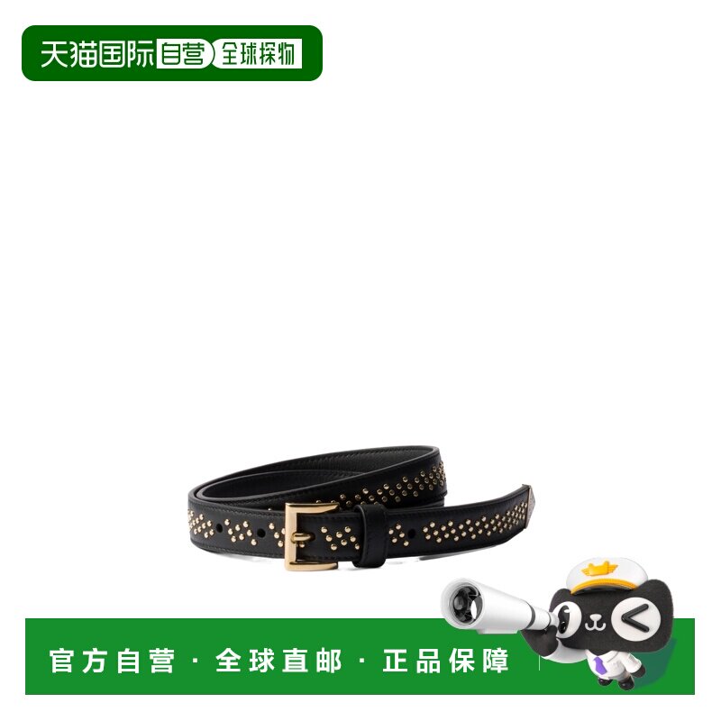 1h可退 香港直邮PRADA 女士腰带 1CC6232C3HF0002 AW2025 黑色 铆