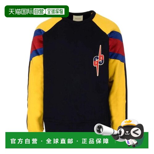 自营Gucci 黑色徽标撞色卫衣 573322XJA6W