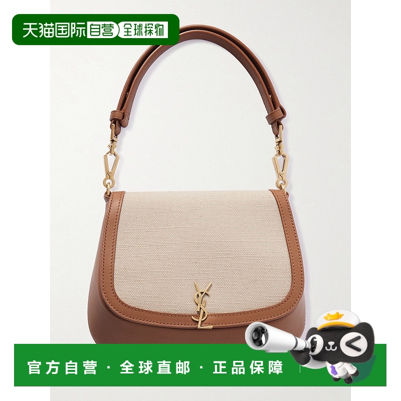 香港直邮Saint Laurent 圣罗兰 女士 Voltaire 帆布饰边皮革迷你