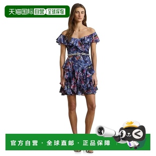 1h可退 香港直邮Lauren Ralph Lauren 女士 印花露肩酒会礼服