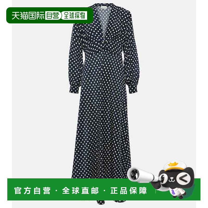 香港直邮RIXO 女士 Emory 波尔卡圆点真丝长款连衣裙