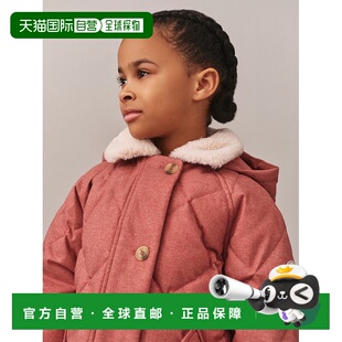 欧洲直邮Bonpoint小樱桃 Janice女童棕色仿毛领羽绒服保暖防水