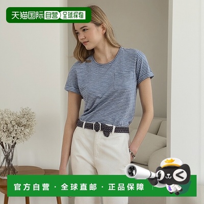 自营欧洲直邮RalphLauren拉夫劳伦 Lauren条纹竹节棉口袋T恤