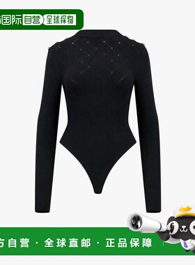 1h可退 香港直邮Balmain 巴尔曼 女士 黑色镂空连体衣 CF1BG240KF