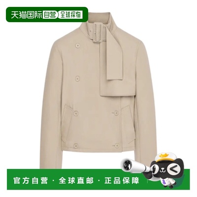 1h可退 香港直邮Courreges 带扣短款风衣 126CMA265CO0134