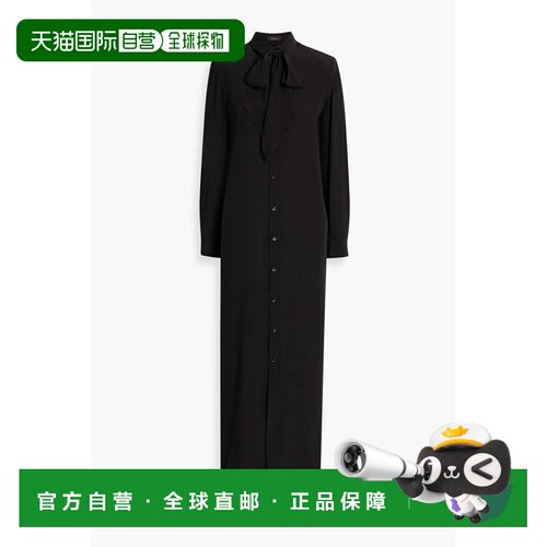 香港直邮wardrobenyc 女士 蝴蝶结真丝双绉长款衬衫式连衣裙 W503