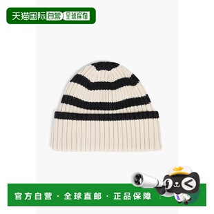 234WSAHT186YA0008 标志条纹罗纹羊毛小便帽 香港直邮toteme 女士