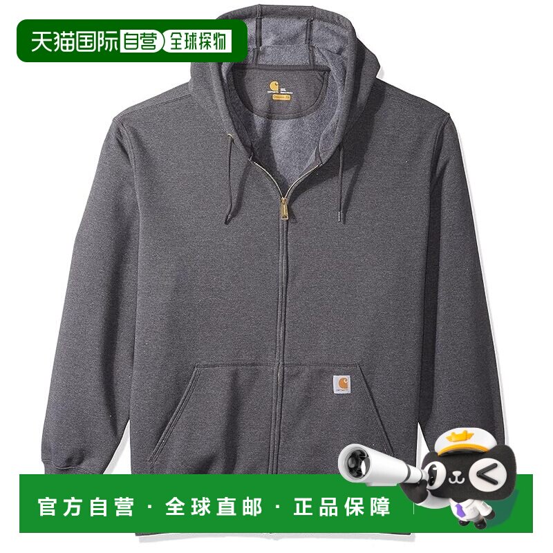 美国直邮Carhartt 卡哈特 男士 大号长筒中等重量连帽前拉链卫衣