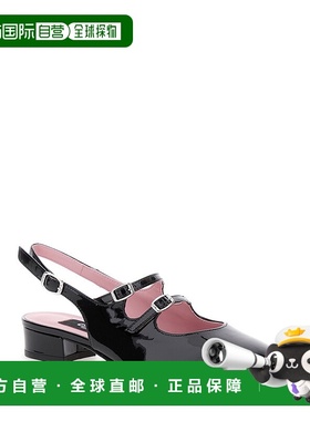 1h可退 香港直邮Carel 女士 'Peche' Closure 黑色露跟搭扣带状漆