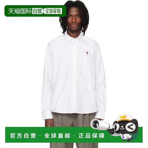 1h可退 香港直邮Ami Paris 男士 白色 Classic Long Sleeve Butto
