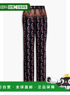 1h可退 香港直邮Etro 艾特罗 女士 佩斯利印花天鹅绒阔腿裤 19207