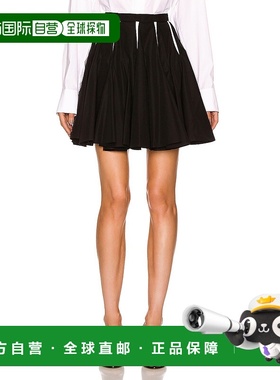 1h可退 香港直邮Alaia 女士 宽裙摆半身裙 AA9J03641T001a字裙