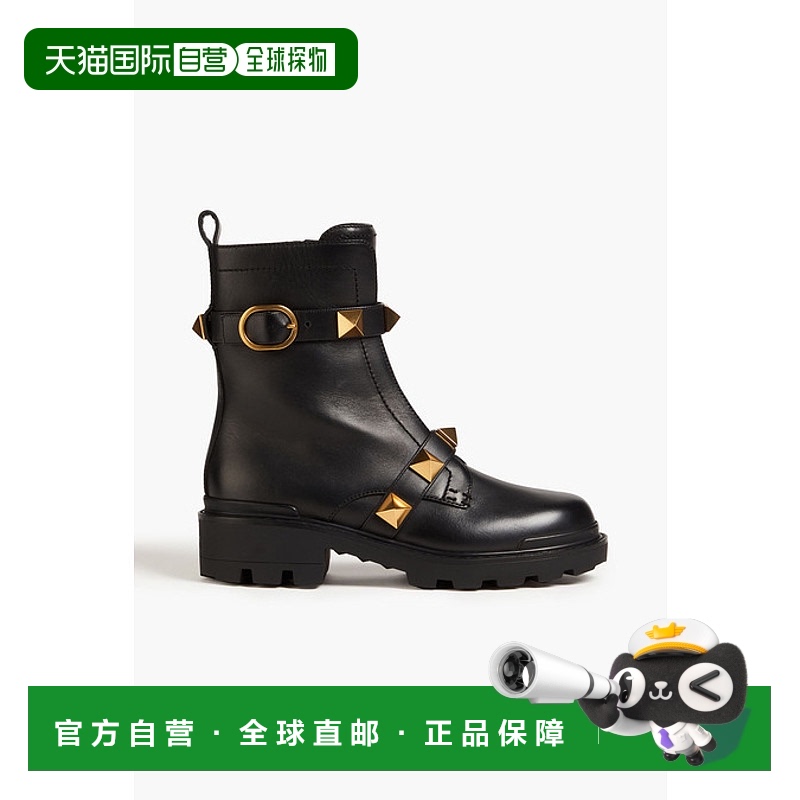 香港直邮Valentino 华伦天奴 女士 罗马铆钉皮质短靴 W2S0CJ3NKD