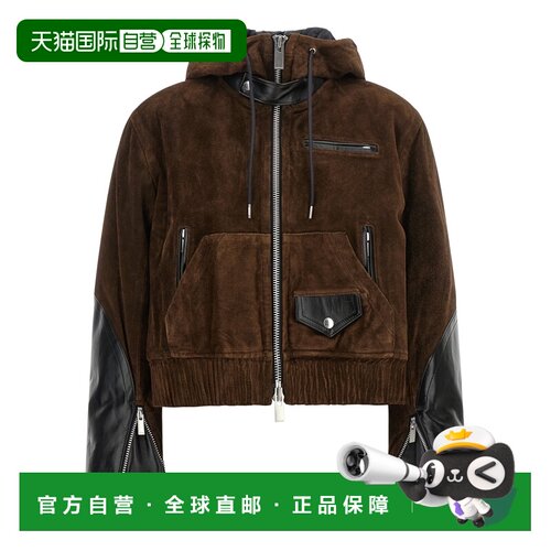 香港直邮SACAI 女士夹克 2608662601 AW2026 棕色 Suede jacket