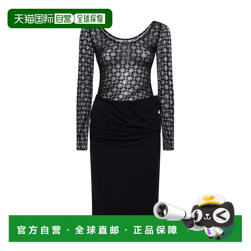 香港直邮GIVENCHY 女士连衣裙 BW229920GU001 SS2024 黑色 针织和