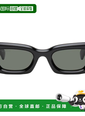 1h可退 香港直邮Gucci 古驰 女士 黑色 GG Big Cat Eye 太阳镜 GG