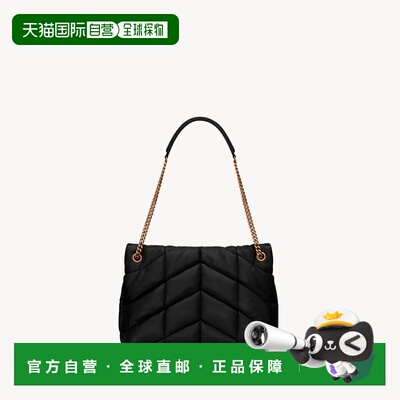 自营欧洲直邮YSL圣罗兰 PUFFER系列女士黑色羊皮单肩包新款斜挎包