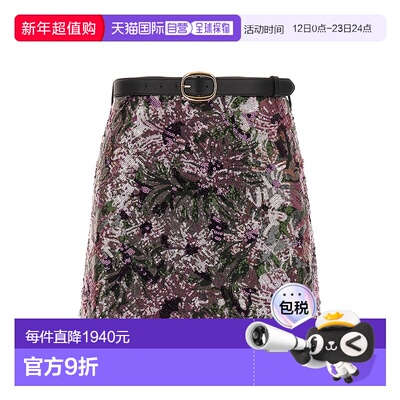 1h可退 香港直邮Self-Portrait 女士 'Floral Mini' 珠片半身裙 R