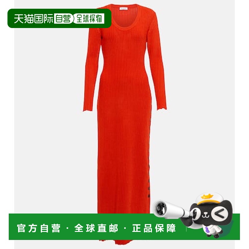 1h可退 香港直邮Alaia 女士 罗纹针织长款连衣裙 red红色 舒适时