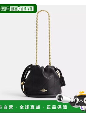 自营欧洲直邮Coach蔻驰 女士黑色Faye迷你束绳包斜挎包单肩包