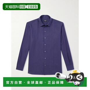 1h可退 香港直邮zegna 杰尼亚 男士 Oasi 亚麻衬衫 UHX30A3SRO3