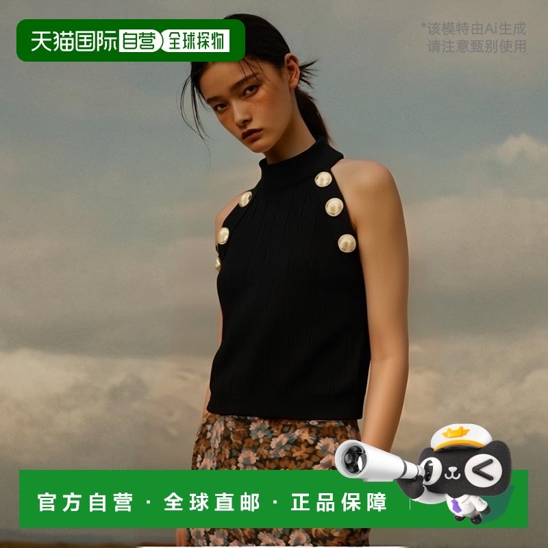 香港直邮Balmain 露背上衣 EF1AB390KB07针织性感