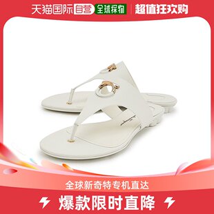 女士白色牛皮人字拖鞋 FERRAGAMO 香港直邮FerragamoSALVATORE