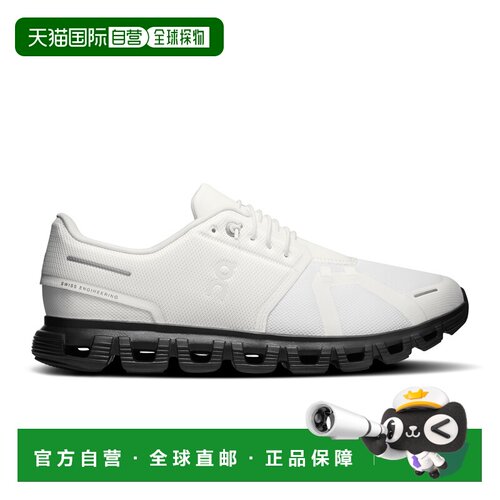 自营欧洲直邮ON昂跑 Cloud 6男士白色/黑色聚酯纤维运动鞋