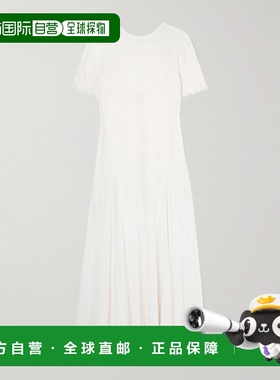 1h可退 香港直邮Staud 女士 Le Havre 流苏棉/薄纱中长连衣裙 S26