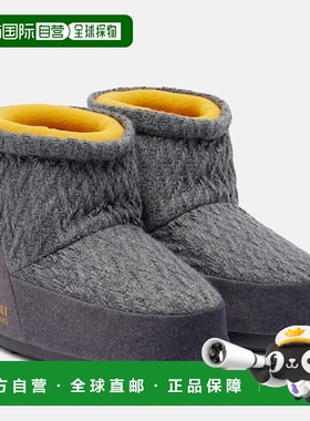 1h可退 香港直邮moon boot 月亮靴 女士 全新 Guest 深灰布织低帮