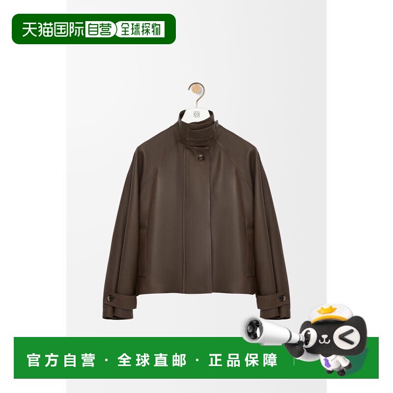 欧洲直邮小牛皮纳帕短款派克大衣罗意威皮衣
