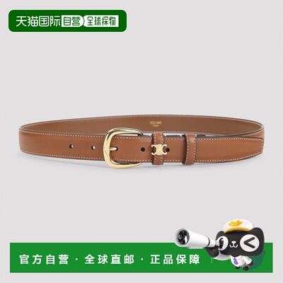 香港直邮CELINE 女士腰带 45BNN3A7804LU CO 棕色 中号 25 毫米 V
