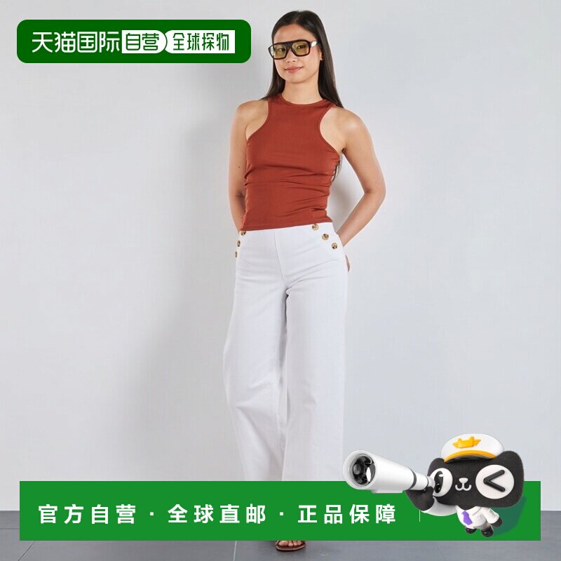 欧洲直邮Only衣服女喇叭牛仔裤白色ONLMADISON HW BUTTON WIDE